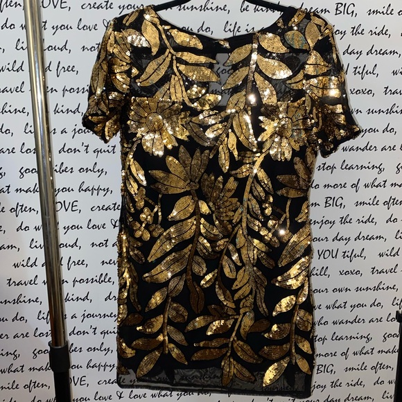 MAEVE SHORT-SLEEVE SHEER EMBELLISHED MINI DRESS - Picture 4 of 10